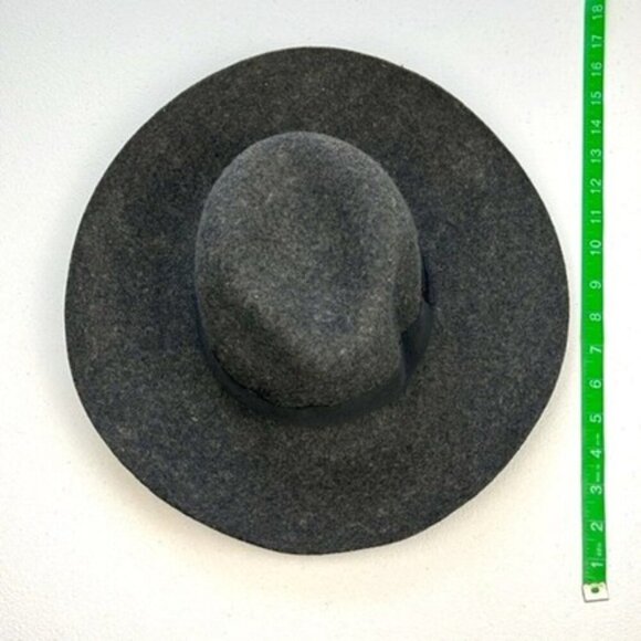 Michael Stars Floppy Wool Fedora Hat Wide-Brim Grosgrain Ribbon Grey/Gray OS - Picture 6 of 8